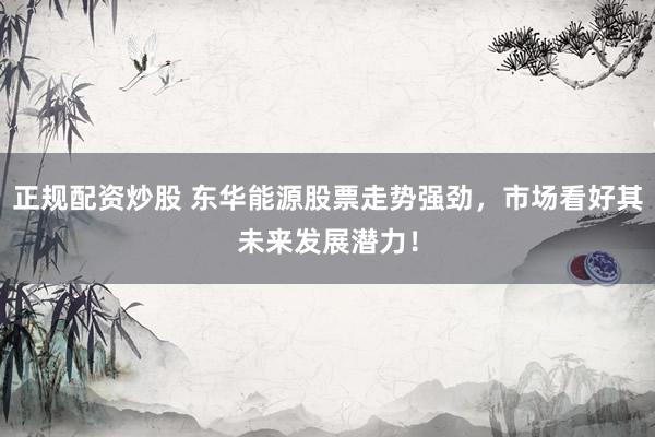 正规配资炒股 东华能源股票走势强劲，市场看好其未来发展潜力！